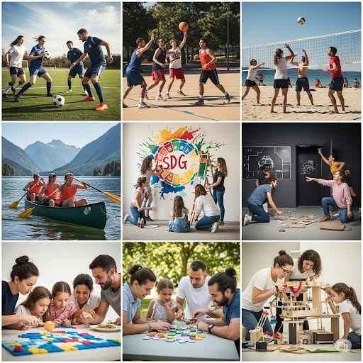 grupo de personas en actividades de equipo