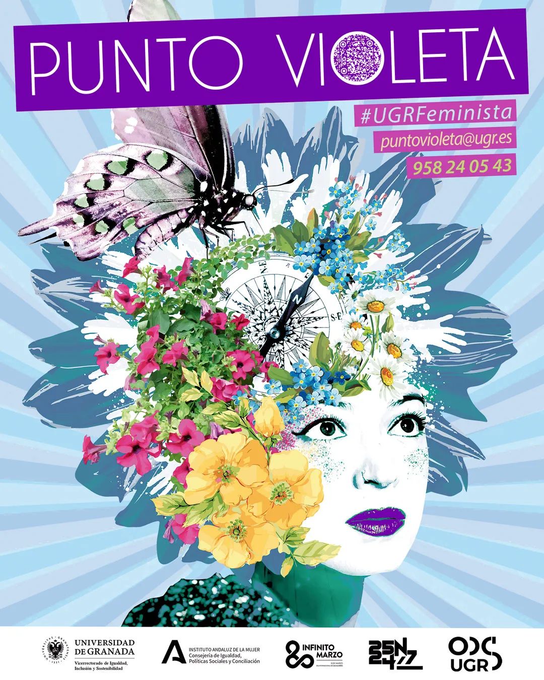 cartel de punto violeta